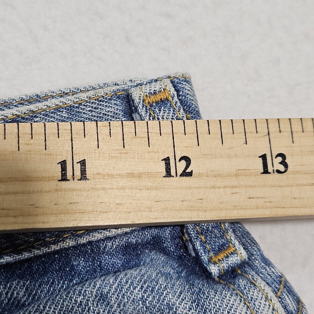 90s Lee Denim Jeans Womens 8 Raw Hem Tapered Leg Union Made in USA Blue Y2K VTG - Picture 13 of 16
